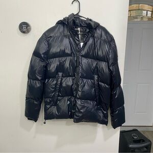 AlphaTauri ATA Jacket Puffer Black Mens Size Large Hooded Full‎ Zip